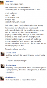 Screen capture of conversation with Kabayan JM