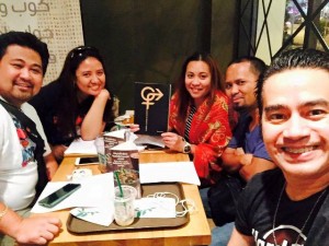 Filipino Bloggers in Kuwait (l-r) Jhayr Dela Rosa, Lyza Pajo, Metalpig Nad and Evaristus Pantaleon Reyes. 