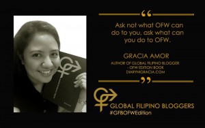 Global Filipino Bloggers Slam book-OFW Edition, my first book to be published.