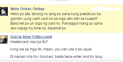 Screen capture of conversation ith Kabayan