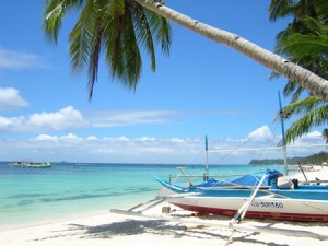 White sand beaches in Boracay.